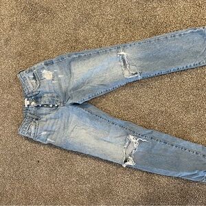 Distressed Blue Denim Jeans
